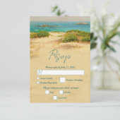 Cartons Réponse Mariage de plage côtière à l'aquarelle (Debout devant)