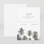 Cartons Réponse Mariage de plage de palmiers tropicaux (Devant / Derrière)