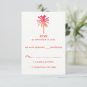 Cartons Réponse Mariage de plage Tropical Sunset Palm Tree Beach (Debout devant)