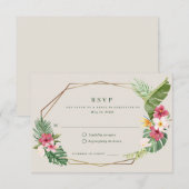 Cartons Réponse Mariage de plage tropicale (Devant / Derrière)