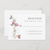 Cartons Réponse Mariage de pois doux violet (Devant / Derrière)