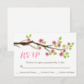 Cartons Réponse Mariage de printemps de fleurs de cerisiers roses (Devant / Derrière)
