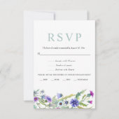 Cartons Réponse Mariage de printemps fleur sauvage couleur d'aquar (Devant)