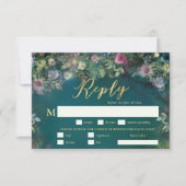 Cartons Réponse Mariage de repas d'arc Roses de forêts enchantés R (Devant)