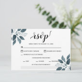 Cartons Réponse Mariage de repas de l'Entree Green Moderne (Debout devant)