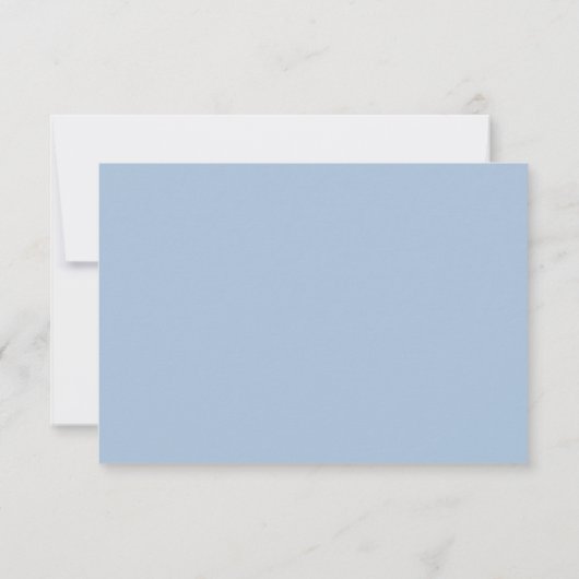 Cartons Réponse Mariage de script bleu en poudre classique (Dos)