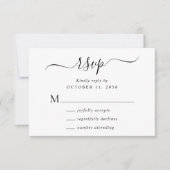 Cartons Réponse Mariage de script chic (Devant)