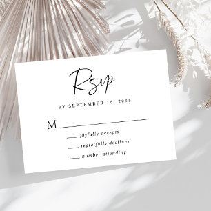 Cartons Réponse Mariage de script chic