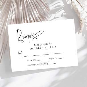 Cartons Réponse Mariage de script chic