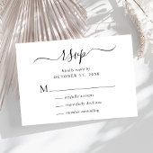 Cartons Réponse Mariage de script chic