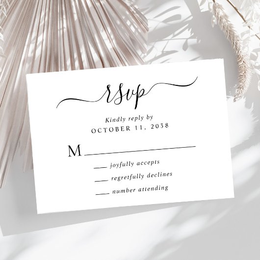 Cartons Réponse Mariage de script chic