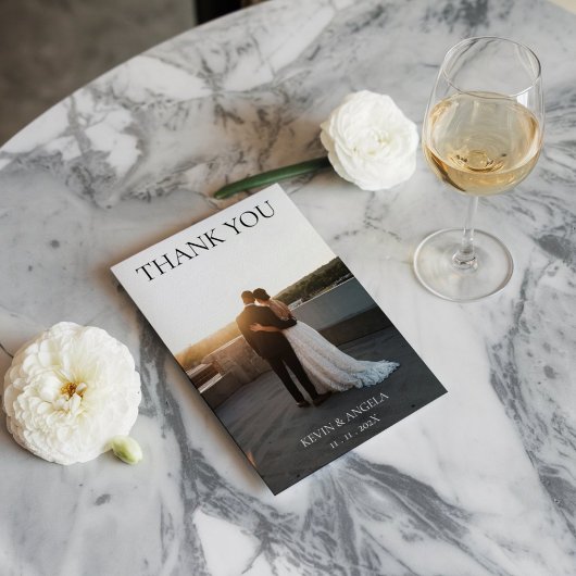 Cartons Réponse Mariage de script classique avec photo