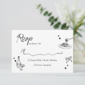 Cartons Réponse Mariage de script de gribouillages tendance (Debout devant)
