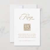 Cartons Réponse Mariage de script élégant Delicate Gold & White (Devant)