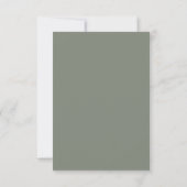 Cartons Réponse Mariage de script manuscrit minimal vert Sage (Dos)