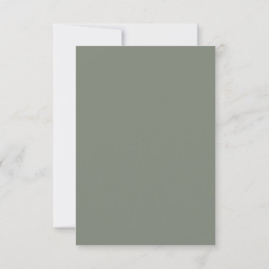 Cartons Réponse Mariage de script manuscrit minimal vert Sage (Dos)