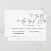 Cartons Réponse Mariage de script minimaliste moderne manuscrit (Devant / Derrière)