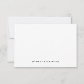 Cartons Réponse Mariage de script moderne simple blanc (Dos)