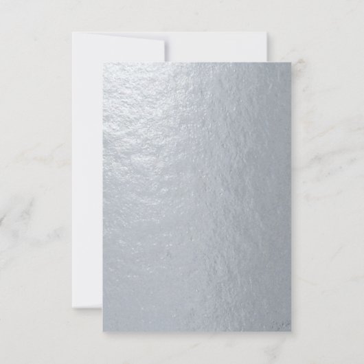 Cartons Réponse Mariage de script noir Faux Silver Foil QR Code (Dos)