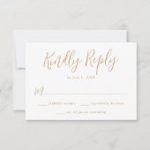 Cartons Réponse Mariage de script ocre simple (Devant)