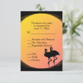 Cartons Réponse Mariage de soirée au soleil couchant flamboyant (Debout devant)