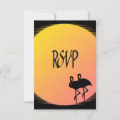 Cartons Réponse Mariage de soirée au soleil couchant flamboyant (Dos)