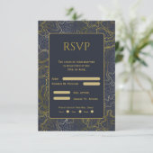 Cartons Réponse Mariage de topographie or (Debout devant)