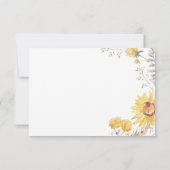 Cartons Réponse Mariage de tournesol fin été (Dos)