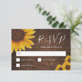 Cartons Réponse Mariage de tournesol rustique (Debout devant)