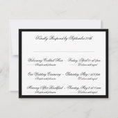 Cartons Réponse Mariage de trame classique noir multiévénement (Devant)