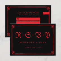 Mariage de typographie rouge gothique