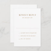 Cartons Réponse Mariage de typographie simple (Devant / Derrière)