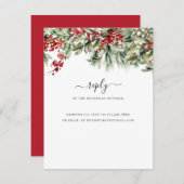 Cartons Réponse Mariage de vacances de Noël en hiver élégant (Devant / Derrière)