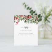 Cartons Réponse Mariage de vacances de Noël hivernal élégant (Debout devant)