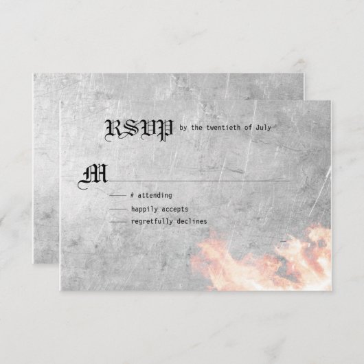 Cartons Réponse Mariage de vélo flambant (Devant / Derrière)