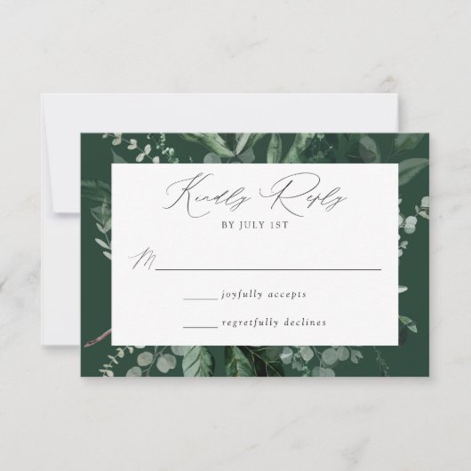 Cartons Réponse Mariage de verdure abondante (Devant)