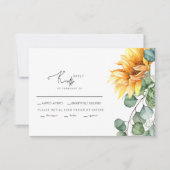 Cartons Réponse Mariage de verdure des tournesols en cascade (Devant)