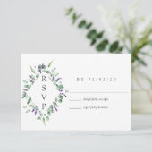 Cartons Réponse Mariage de verdure Eucalyptus Lavender (Debout devant)