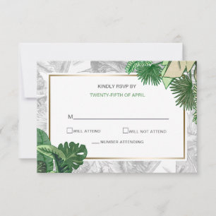 Cartons Réponse mariage de verdure feuille tropicale