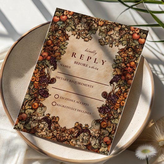Cartons Réponse Mariage de verger d'automne