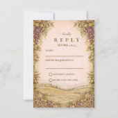 Cartons Réponse Mariage de vigne de campagne rustique (Devant)