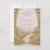 Cartons Réponse Mariage de vignoble dans un jardin rustique (Devant)