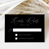 Cartons Réponse Mariage d'élégance moderne à spectre noir et blanc
