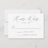 Cartons Réponse Mariage d'élégance moderne blanc et noir (Devant)