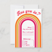 Cartons Réponse Mariage des années 70 cool Retro aux couleurs vive (Devant)