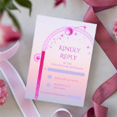 Cartons Réponse Mariage des étoiles de soleil rose de coucher de s