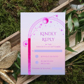 Cartons Réponse Mariage des étoiles de soleil rose de coucher de s