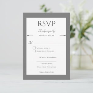 Cartons Réponse Mariage des flèches minimalistes Gris