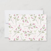 Cartons Réponse Mariage des Fleurs sauvages roses et verts à longu (Dos)
