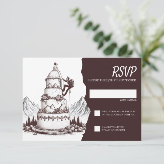 Cartons Réponse Mariage des Grimpeurs de Gâteau (Debout devant)